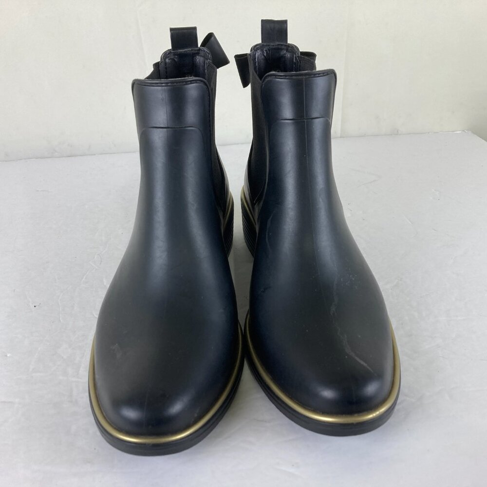 Kate Spade Womens Sz 8 Sedgewick Chelsea‎ Rain Booties Black Outdoor Block Heel - Picture 3 of 10